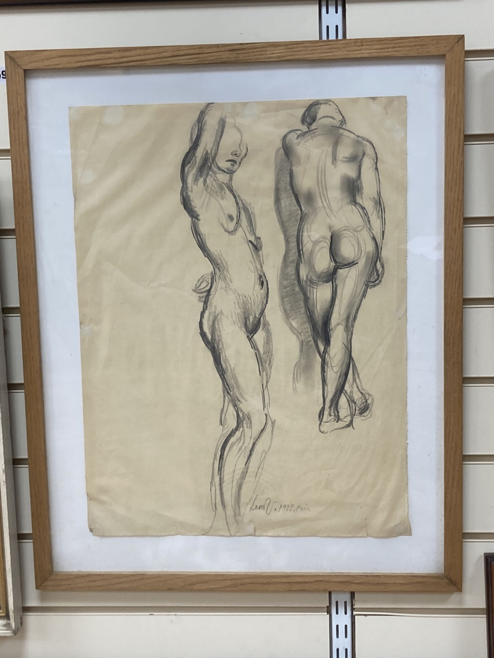Leon Underwood (1890-1975), pencil sketch, Nude studies, signed and dated 1922, 55 x 41cm